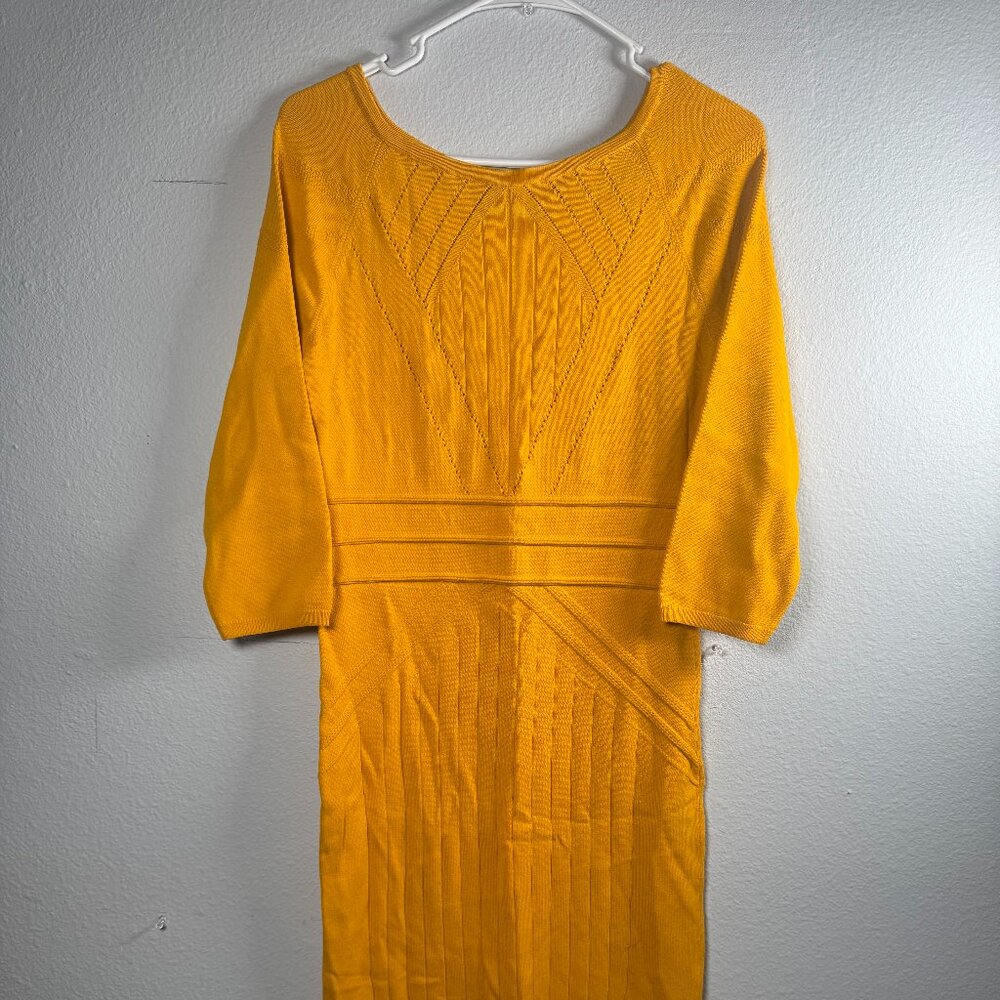 Elegant Yellow Knit Dress